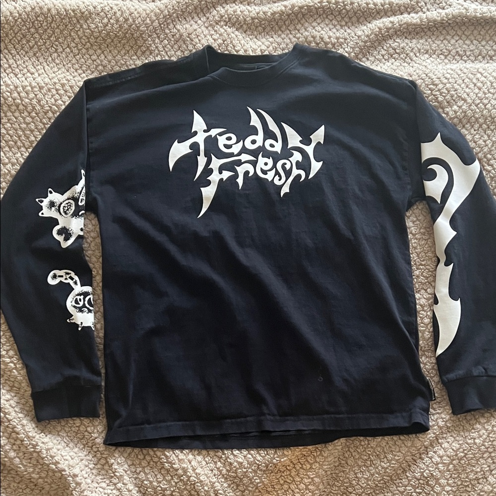 Teddy Fresh Black Long Sleeve Graphic Tee